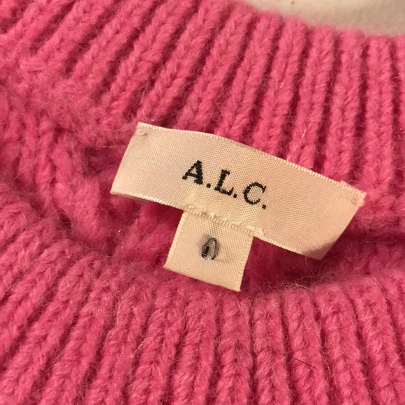 A.L.C. Cable Knit Bubblegum Pink Sweater - Picture 8 of 9
